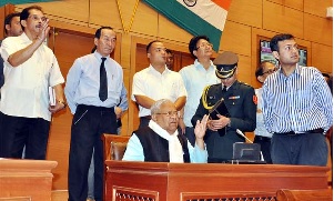 The Governor of Arunachal Pradesh Shri P.B. Acharya visited the under construction State Legislative Assembly Building at Itanagar on 11th May 2017.  